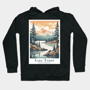 Abstract Lake Tahoe Vintage Travel Poster Hoodie